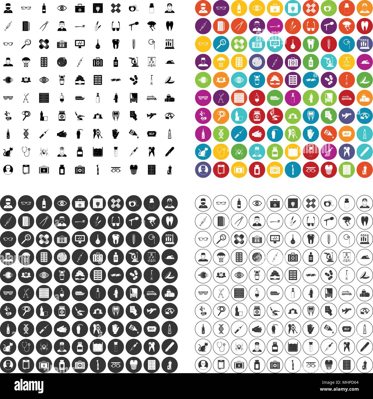 100 doctor icons set vector variant Stock Vector Image & Art - Alamy