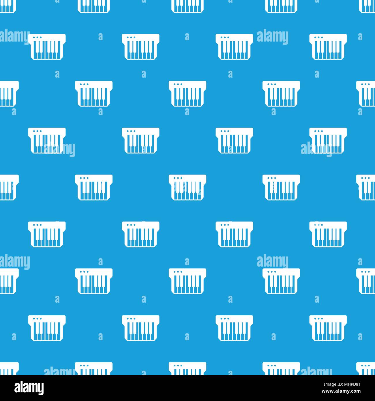Synthesizer pattern vector seamless blue Stock Vector