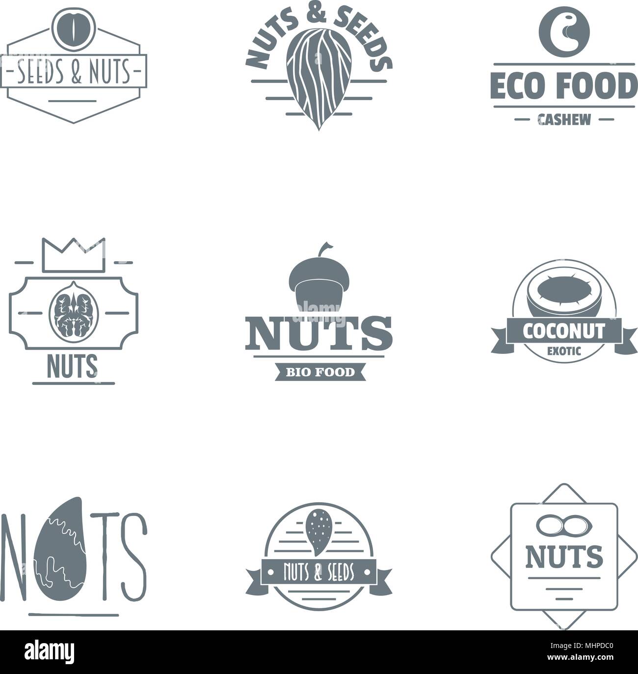 Nuts logo set, simple style Stock Vector Image & Art Alamy