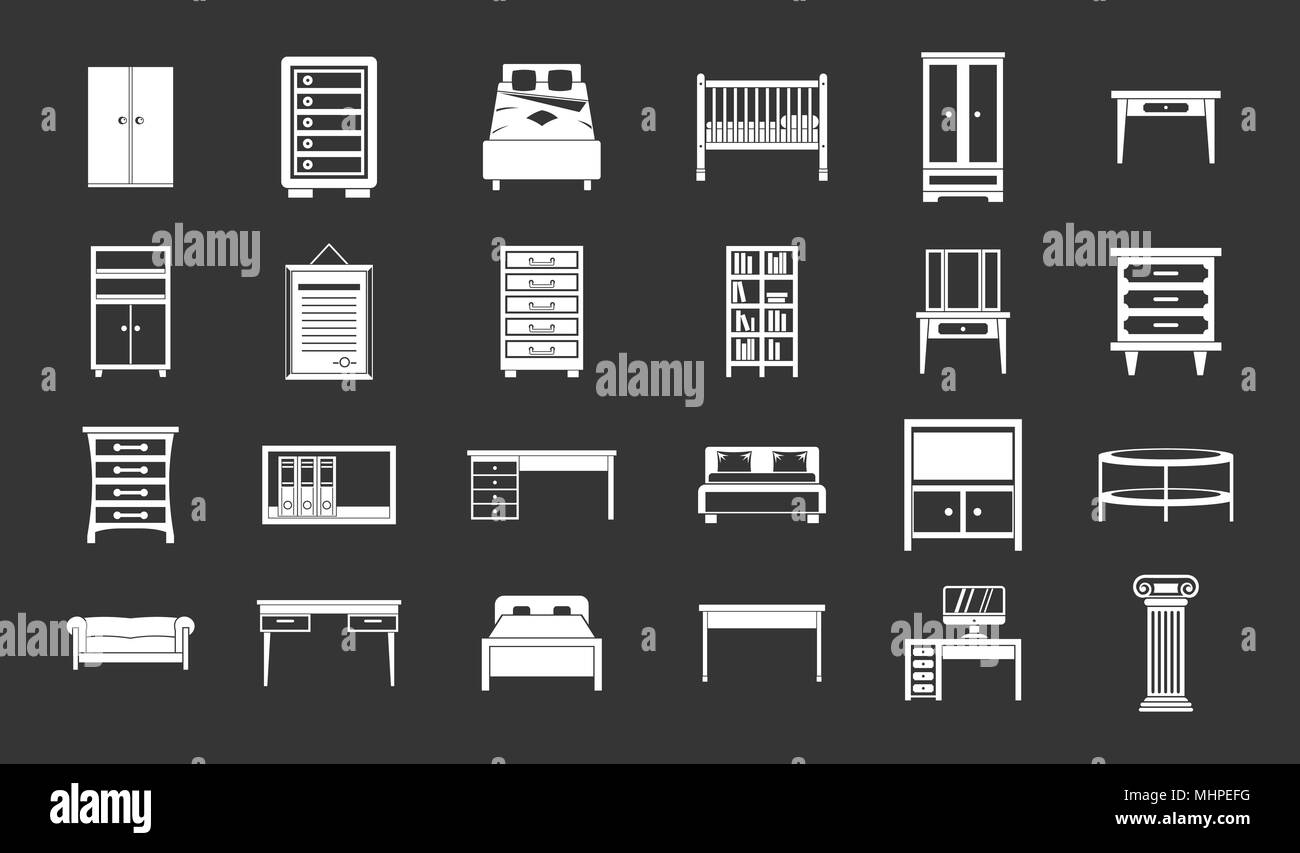 Furniture icon set grey vector Stock Vector Image & Art - Alamy