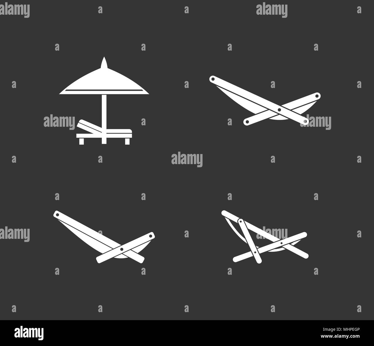 Deckchair icon set grey vector Stock Vector Image & Art - Alamy