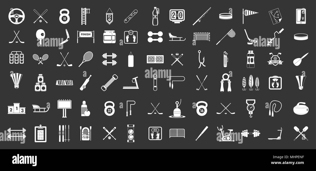 Sport equipment icon set grey vector Stock Vector Image & Art - Alamy