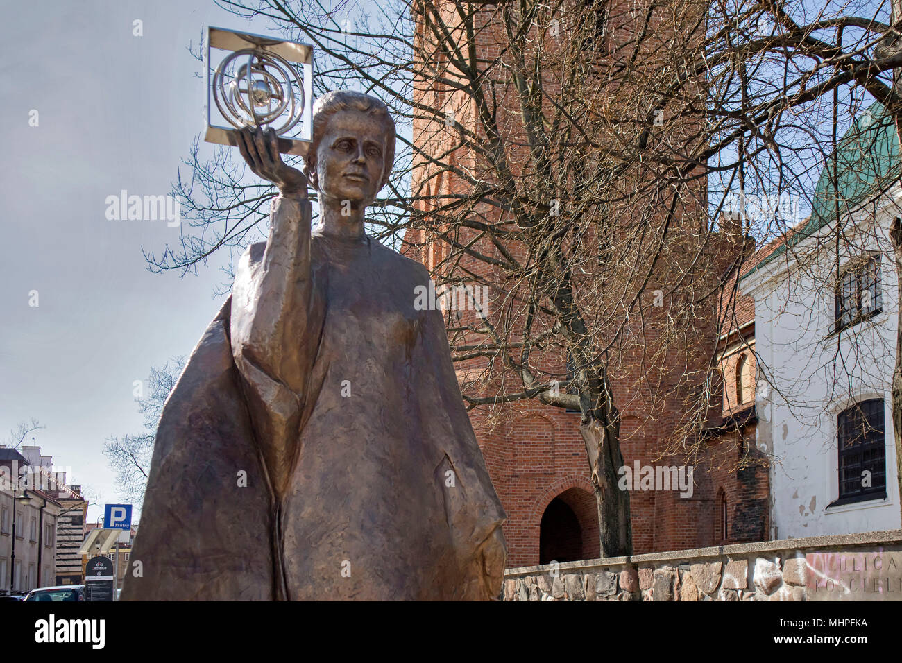 WARSAW, POLAND - APRIL 28, 2018: Monument of Polish physicist and chemist, first woman to win a Nobel Prize - Marie Sklodowska Curie in Warsaw Stock Photo