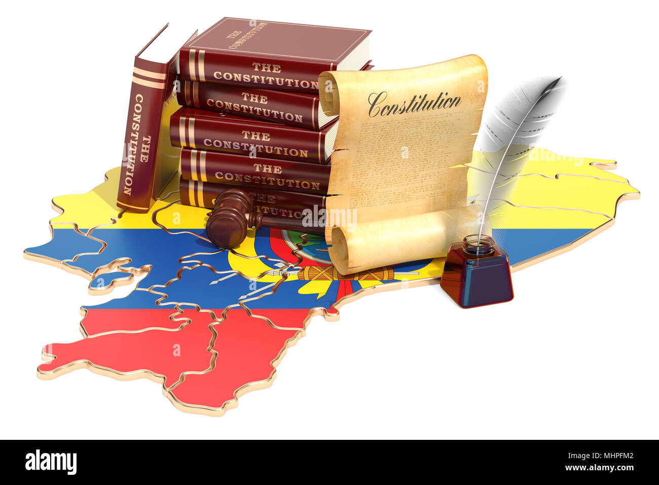 Constitution of Ecuador concept, 3D rendering Stock Photo