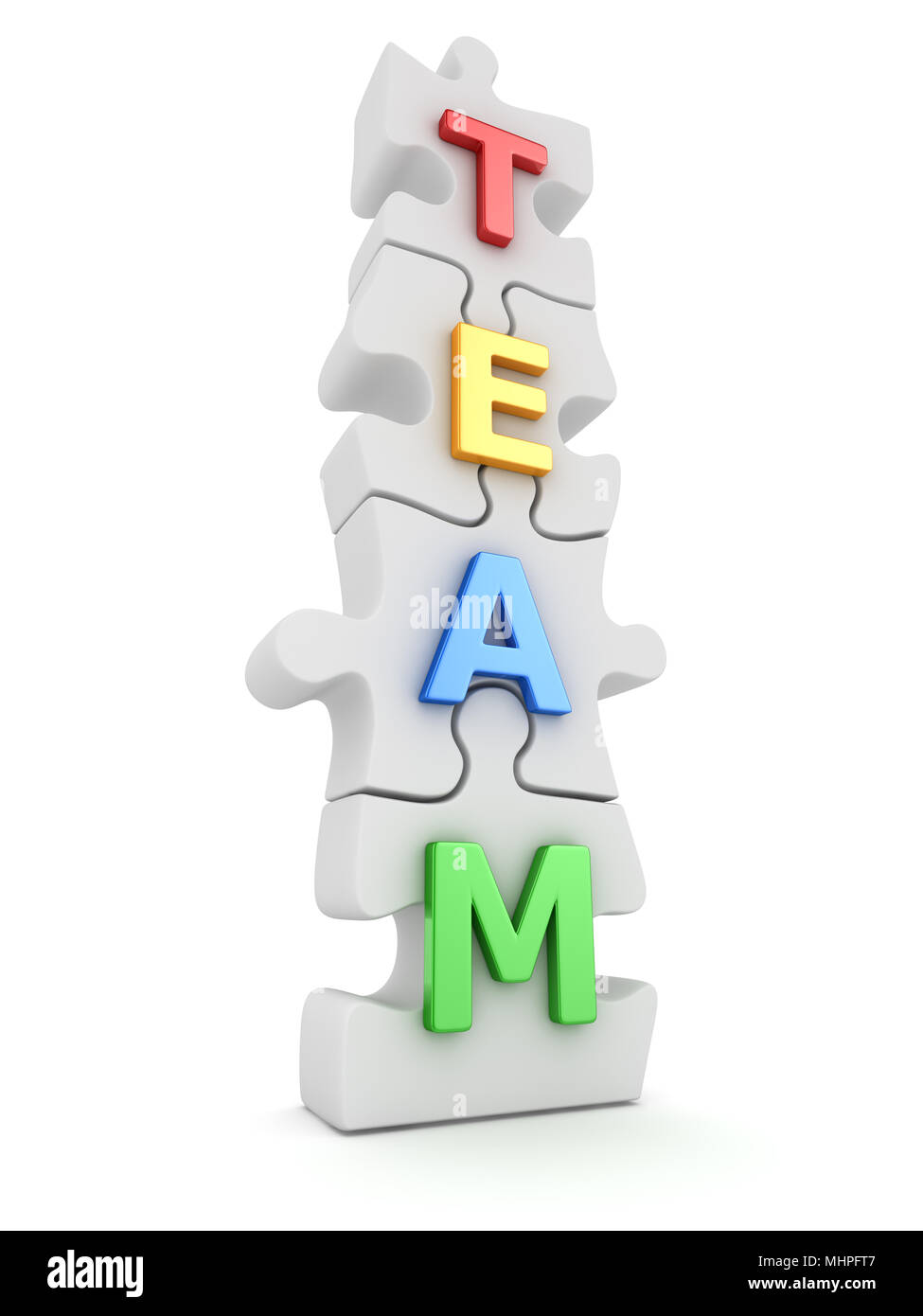 Team Concept with Puzzle Piece , This is a 3d rendered computer ...