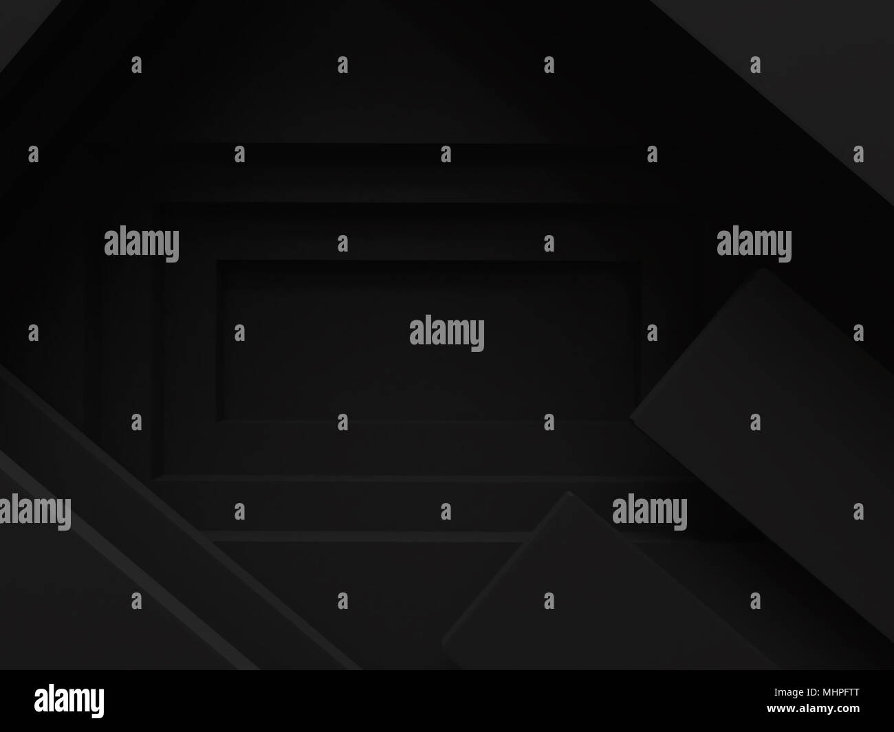 black background abstract pattern paper layer stack 3d render backdrop ...