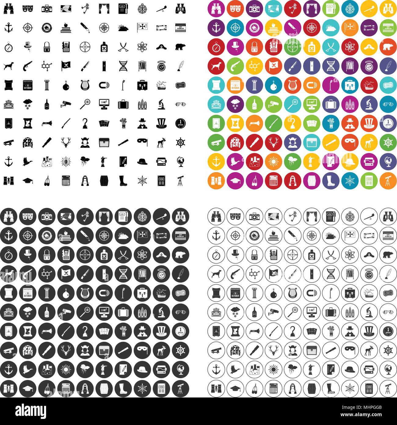 100 binoculars icons set vector variant Stock Vector Image & Art Alamy