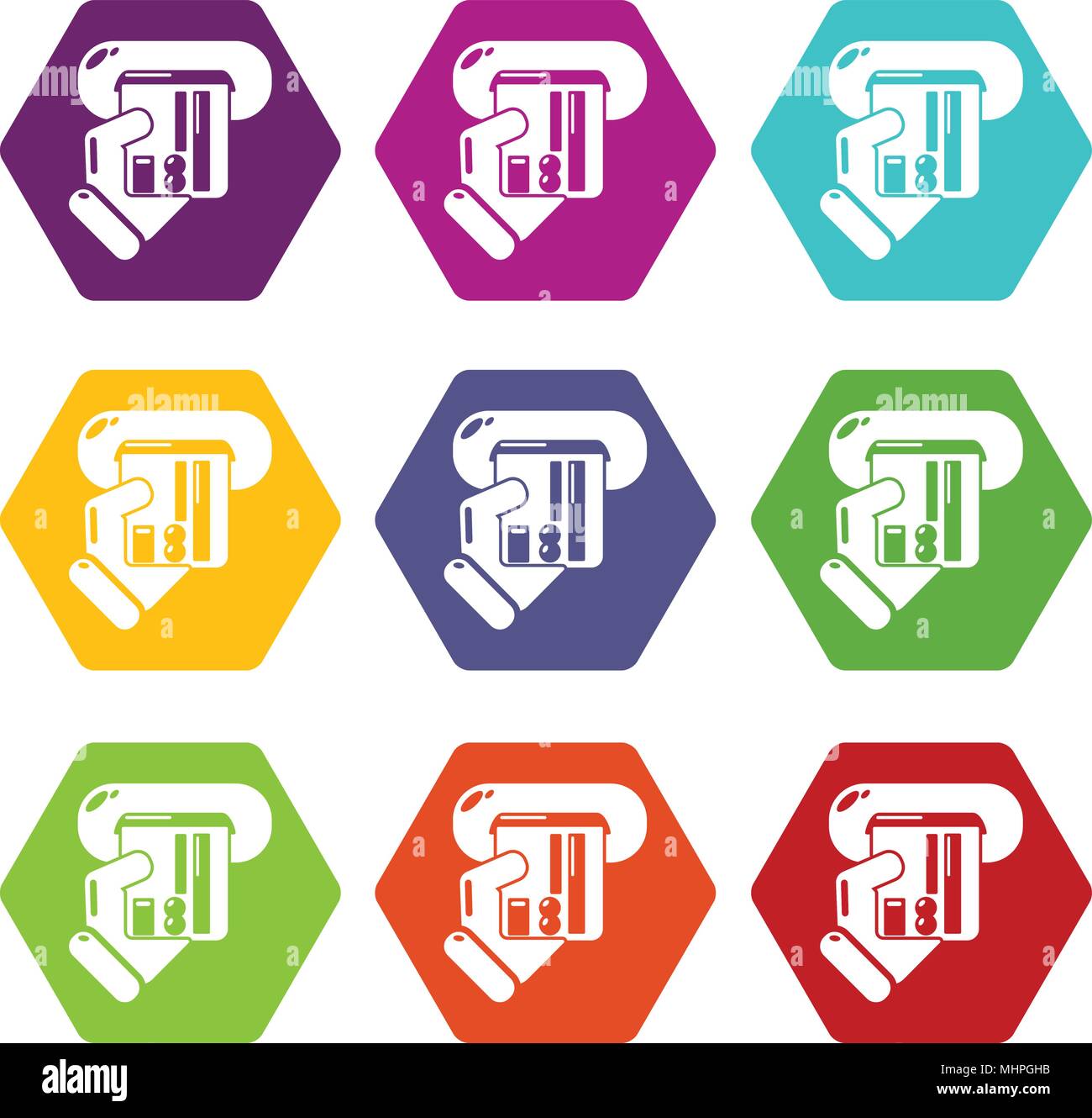 Inserting credit card icons set 9 vector Stock Vector