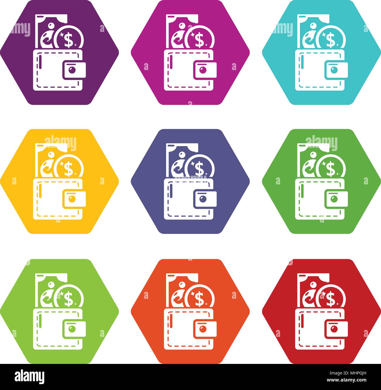 Purse icons set 9 vector Stock Vector Image & Art - Alamy