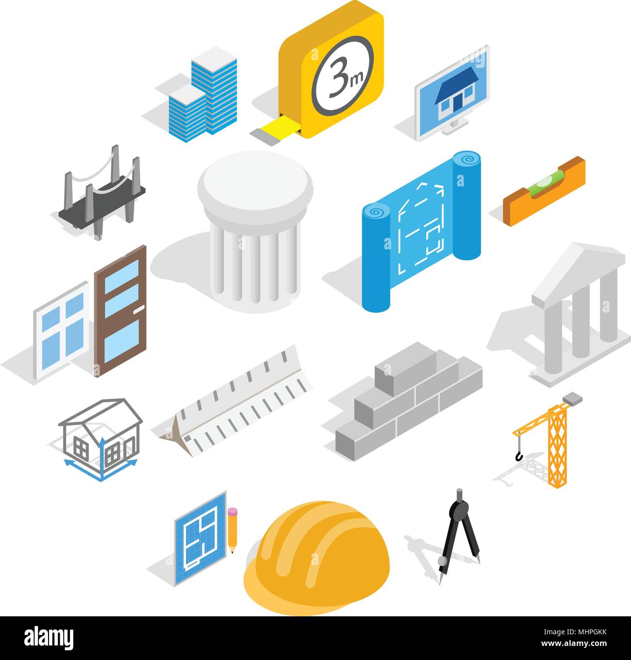 Architecture icons set, isometric 3d style Stock Vector Image & Art - Alamy
