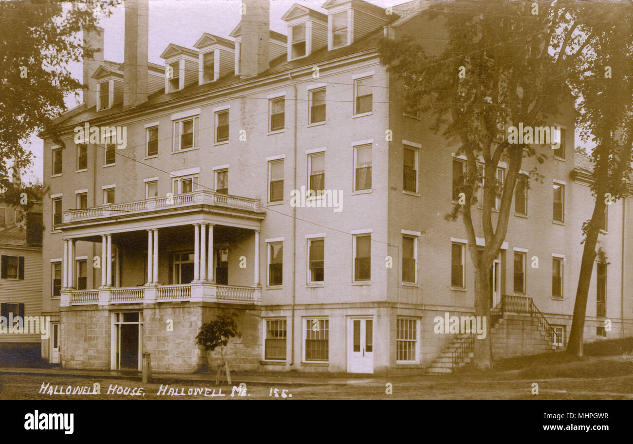 Hallowell House Hotel, Second Street, Hallowell, Maine, USA, visited in the 19th century by many