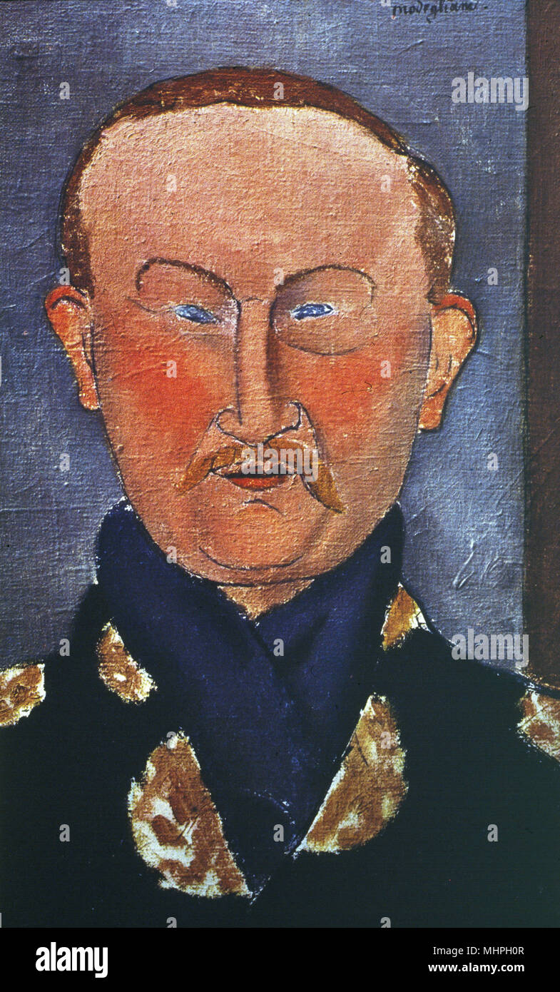 Portrait of Leon Bakst by Amedeo Modigliani Stock Photo