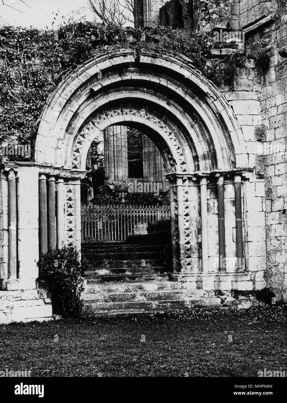 Cloister door, Dryburgh Abbey, near Dryburgh, Scotland Stock Photo