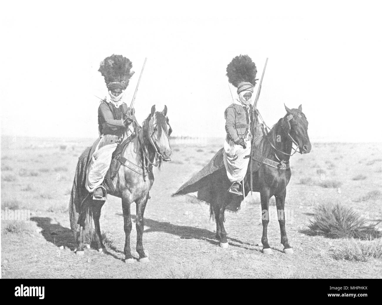 ALGERIA. North Africa. Native Horsemen, Algeria; Algiers 1900 old print Stock Photo