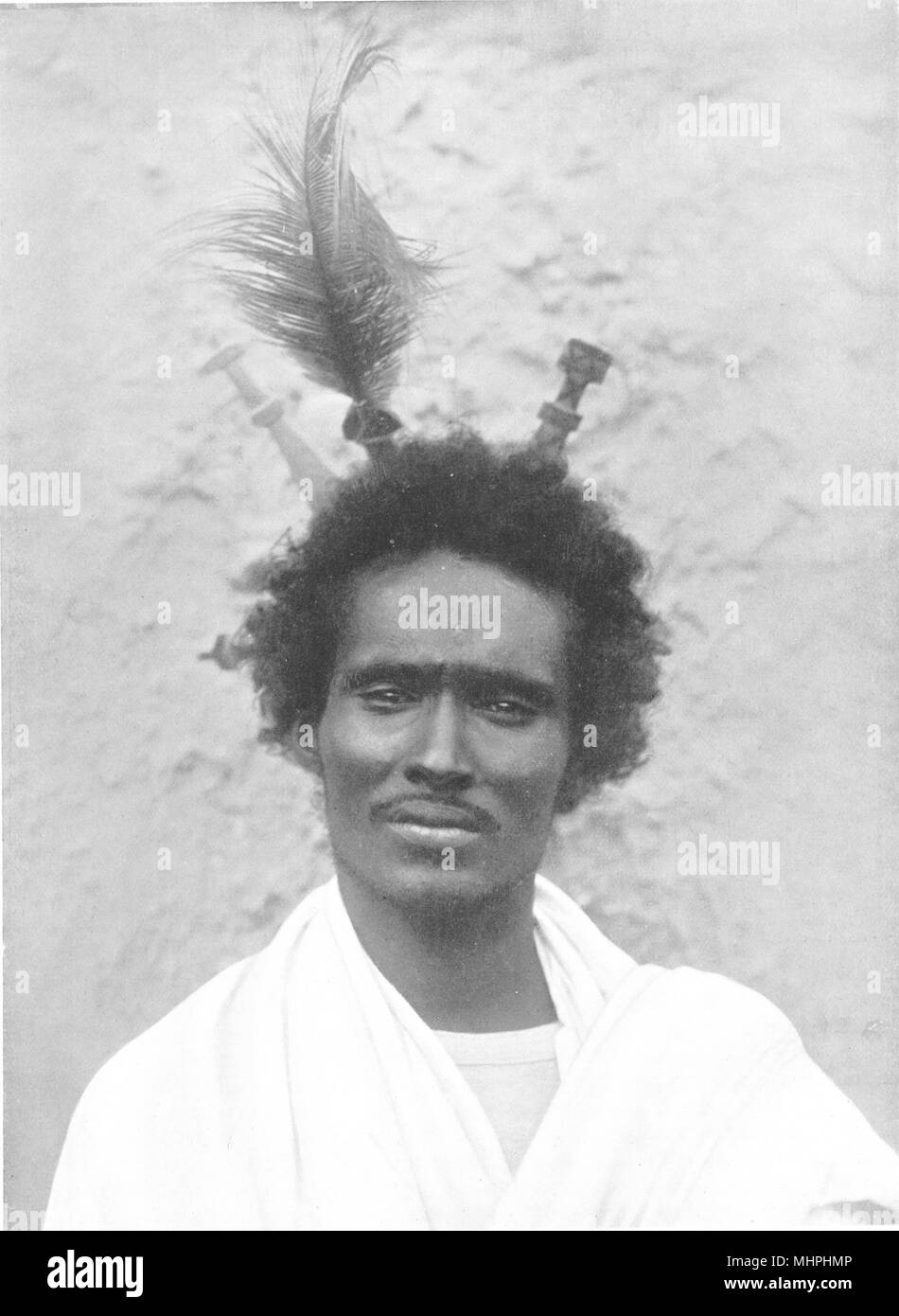SOMALIA. Somaliland. An Esa Somali wearing combs;  1900 old antique print Stock Photo