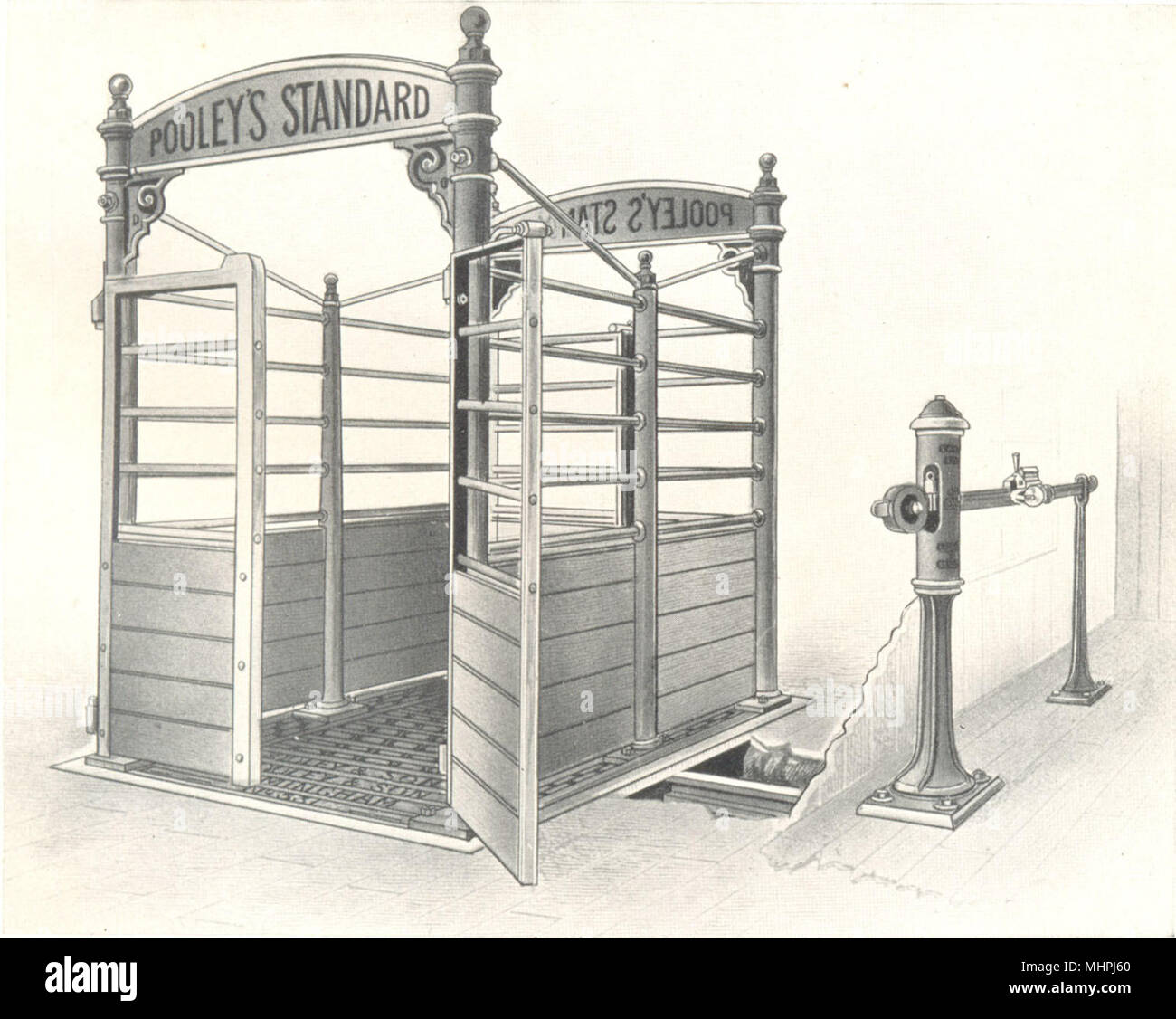 CATTLE. Cattle Weighbridge with Patent Steelyard & Standard Cattle Pen 1912 Stock Photo