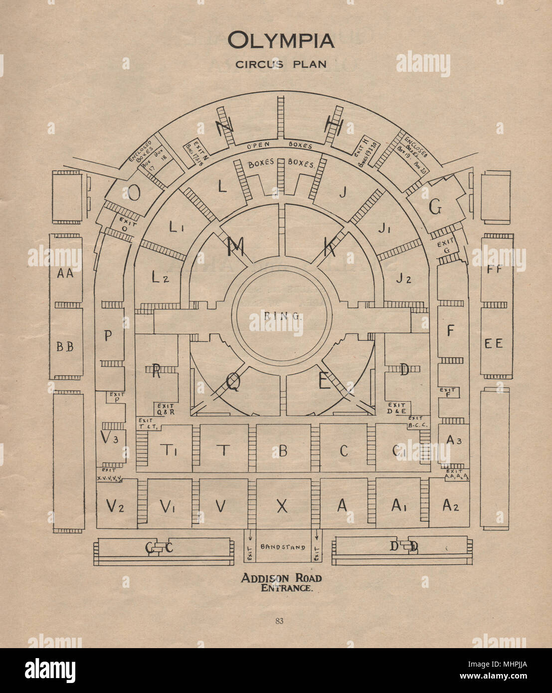 Olympia Circus Plan Vintage Seating Plan London Event Venue