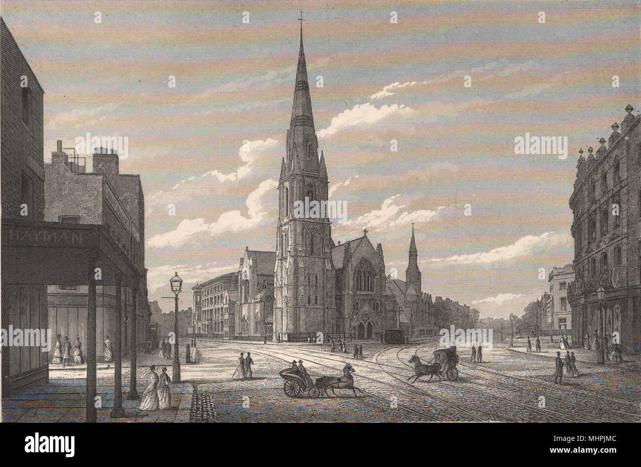 Rowland Hill's Chapel & Schools, Westminster Bridge Road, London c1880 print Stock Photo