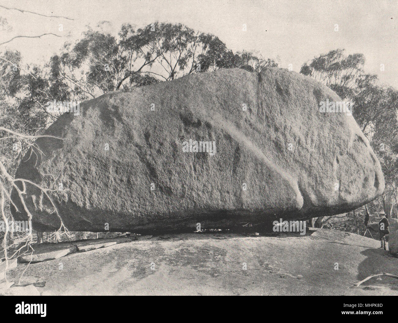 Buffalo Mountains. The Pigeon-Hole Rock. Victoria, Australia. 1908 old print Stock Photo