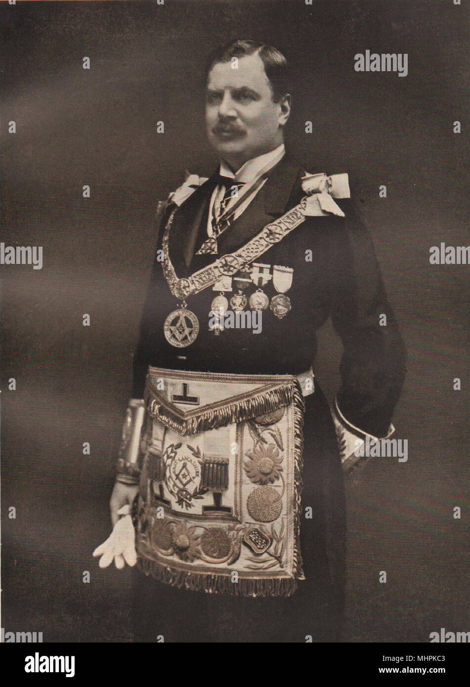 FREEMASONRY. Earl of Derby, Provincial Grand Master of Lancashire East 1882 Stock Photo