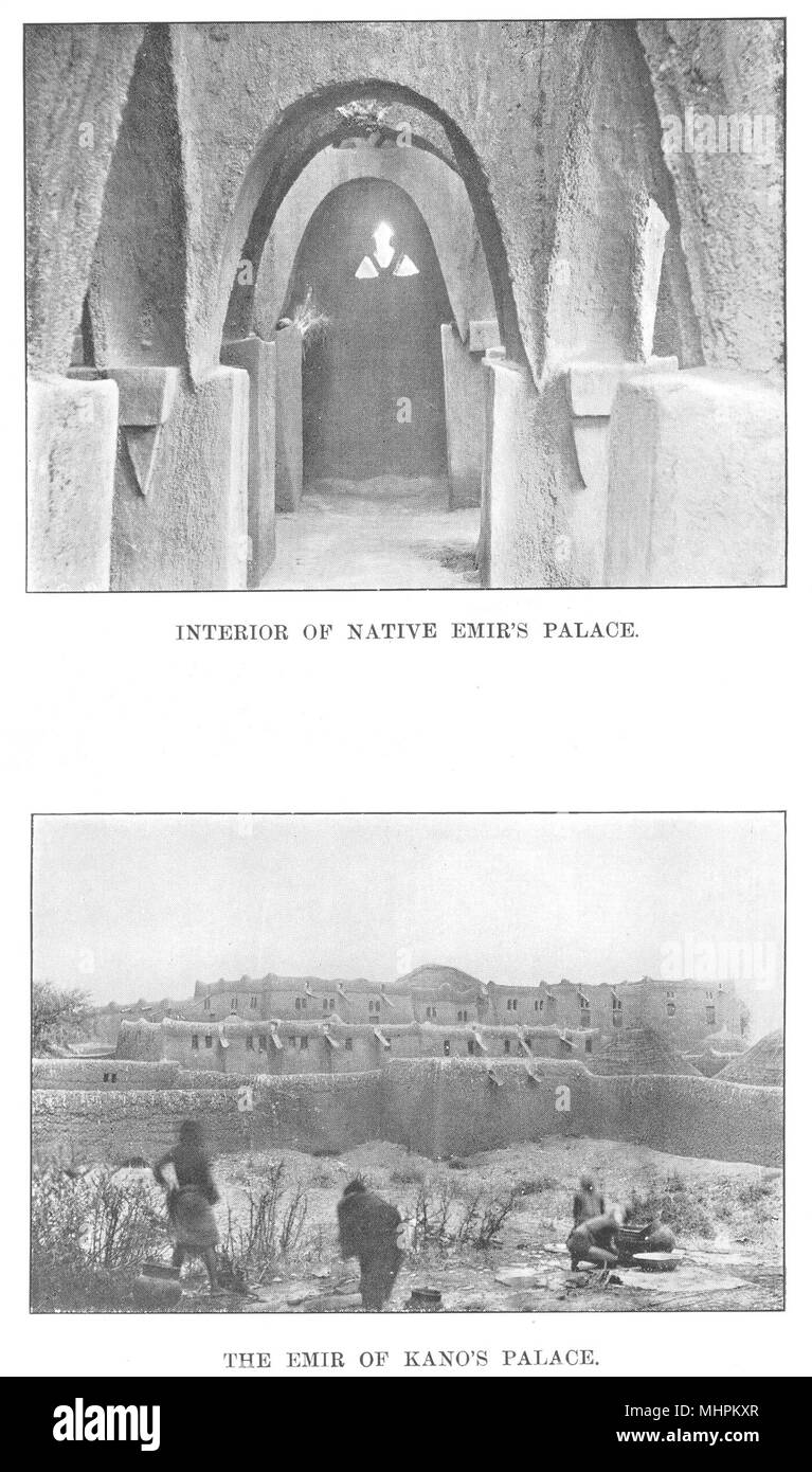 NIGERIA. Interior of Native Emir's Palace; The Emir of Kano's Palace 1904 Stock Photo