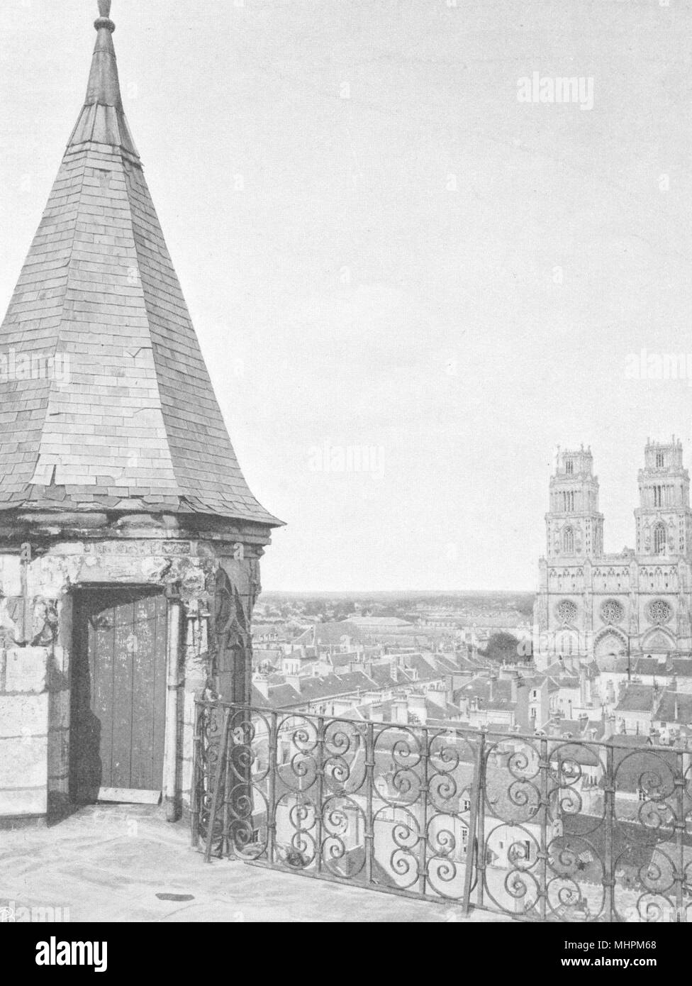LOIRET. Orléans, vue prise de la tour du musée 1903 old antique print picture Stock Photo