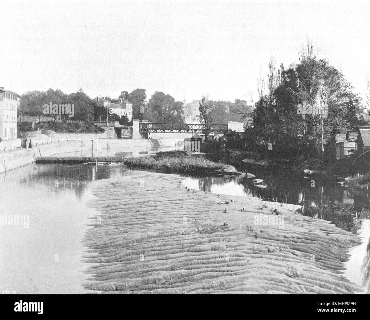 ILLE-ET-VILAINE. Redon. la Vilaine à marée basse 1902 old antique print Stock Photo