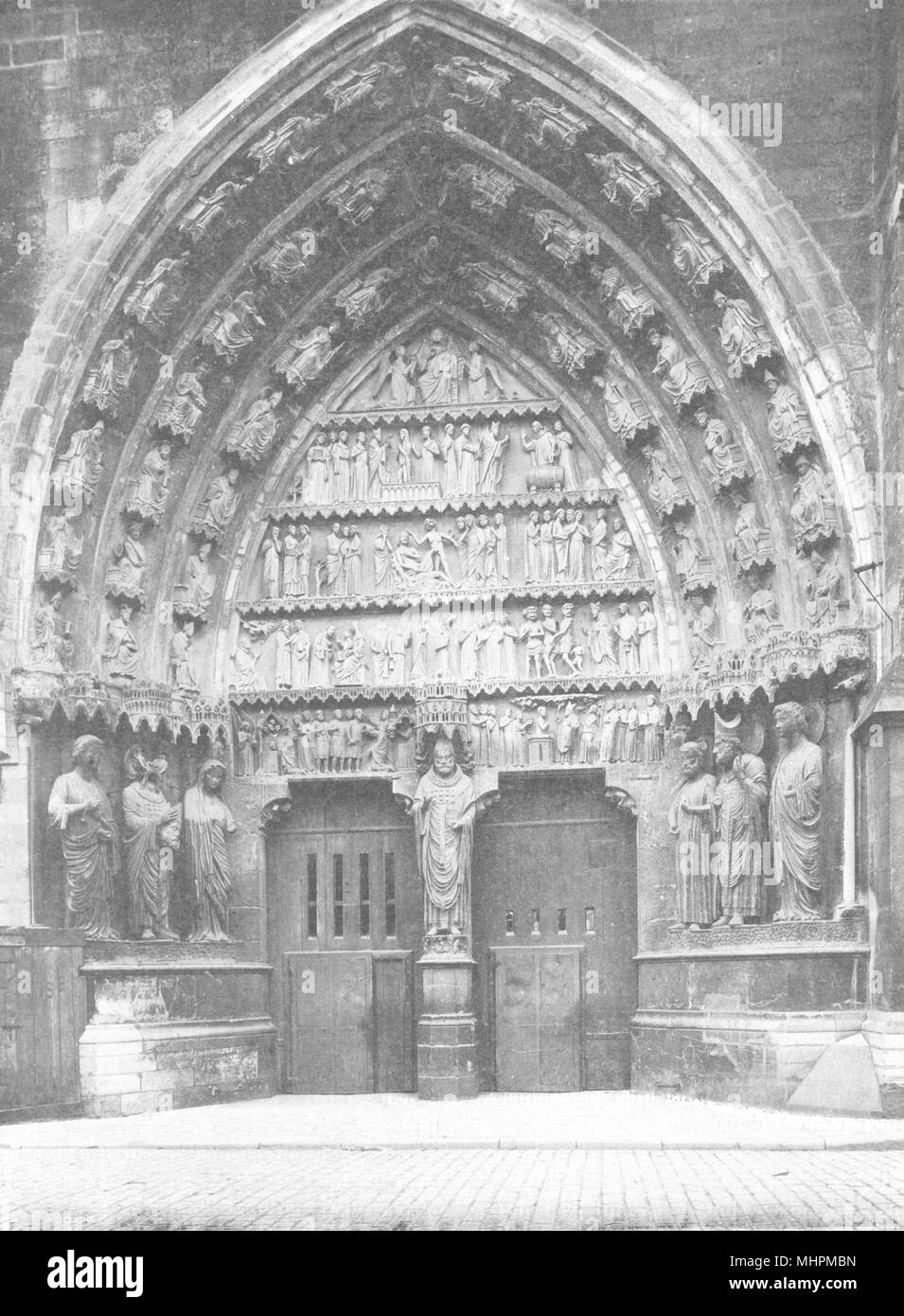MARNE. Reims- Cathédrale, portail nord 1906 old antique vintage print picture Stock Photo