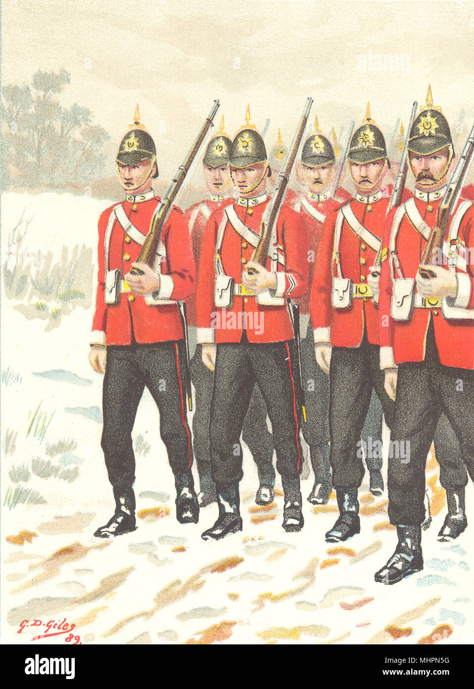 BRITISH ARMY UNIFORMS. The 68th-Durham Light Infantry Regiment 1890 old  print Stock Photo - Alamy