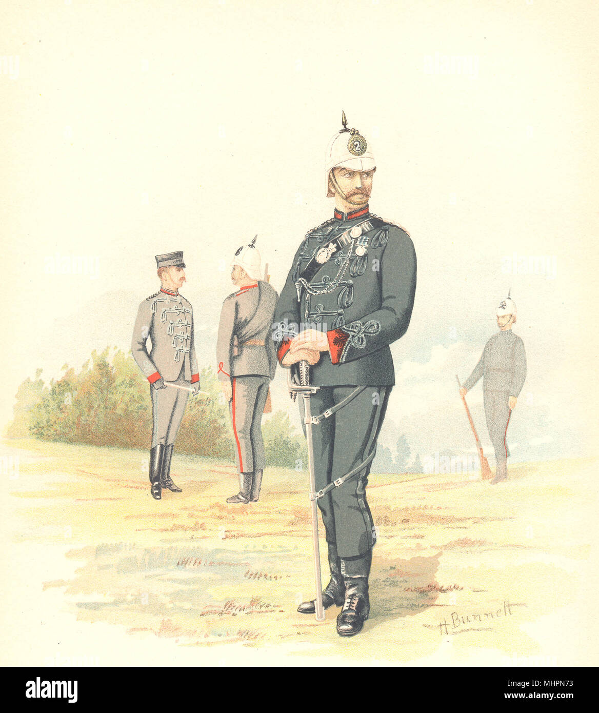 CANADIAN MILITIA (ARMY) UNIFORMS. The 2nd Queen's Own Rifles (Canada) 1890 Stock Photo