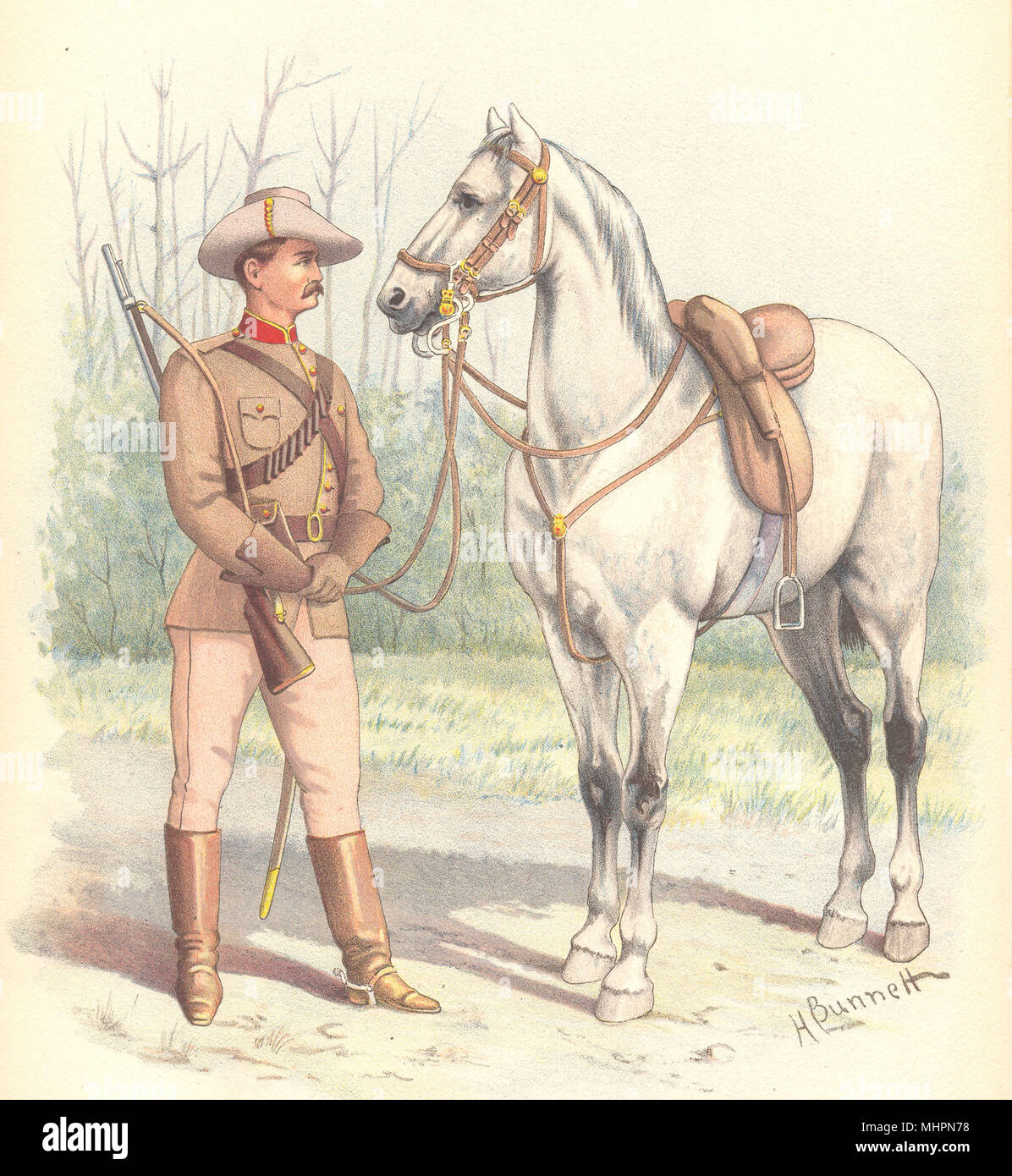 AUSTRALIAN MILITIA UNIFORMS (AUSTRALIA) . The Victorian Mounted Rifles 1890 Stock Photo