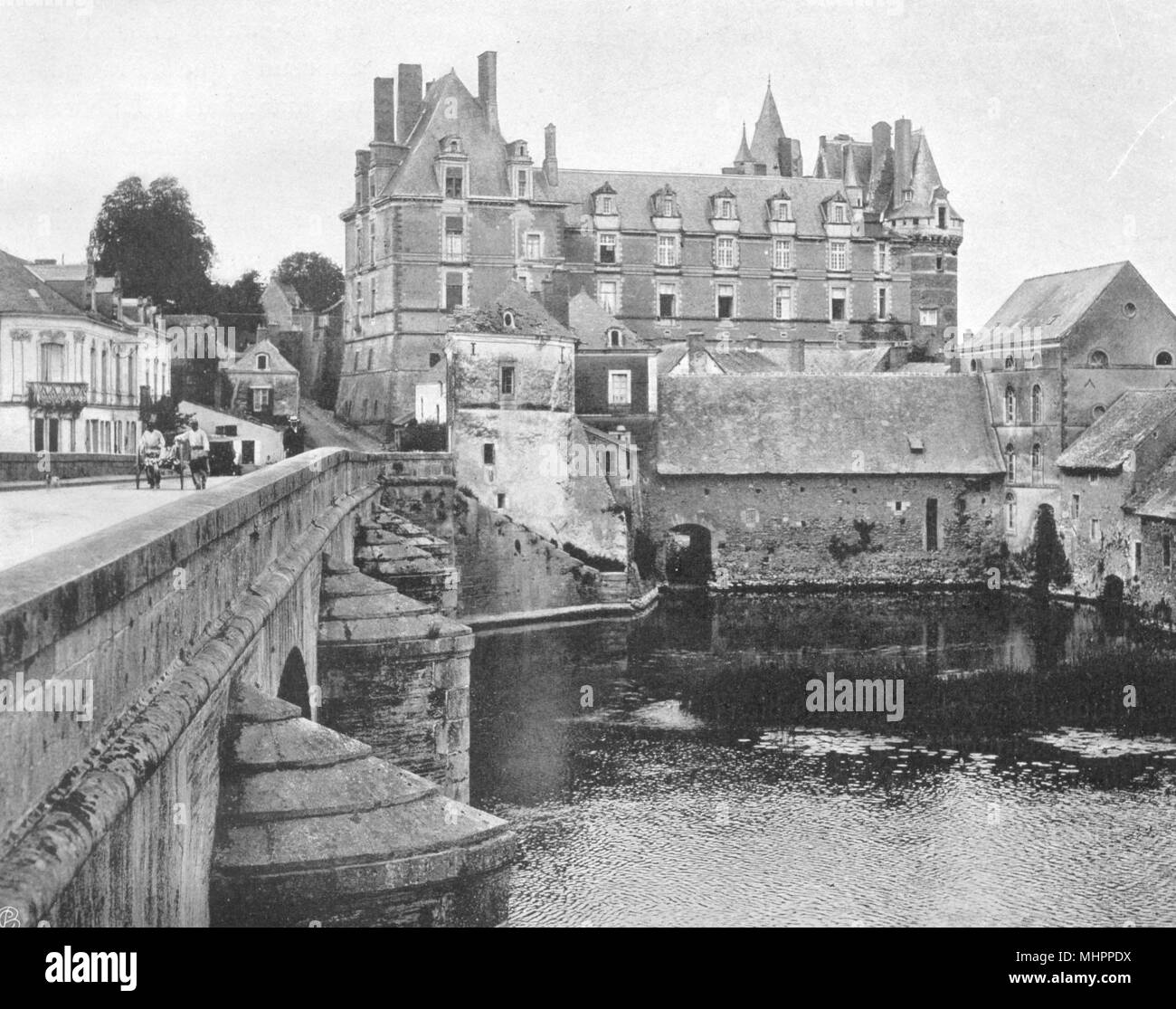 MAINEETLOIRE. Vue générale de Durtal 1903 old antique vintage print picture Stock Photo Alamy