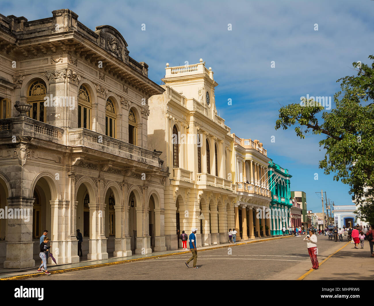 Santa Clara, Cuba - December 10, 2017: Palaces in the center of Santa ...