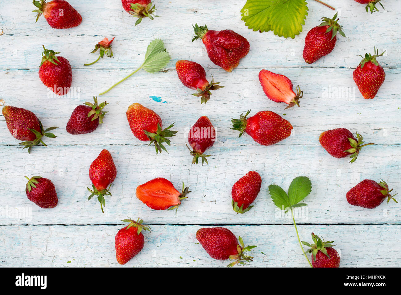 strawberry on an wooden background Stock Photo - Alamy