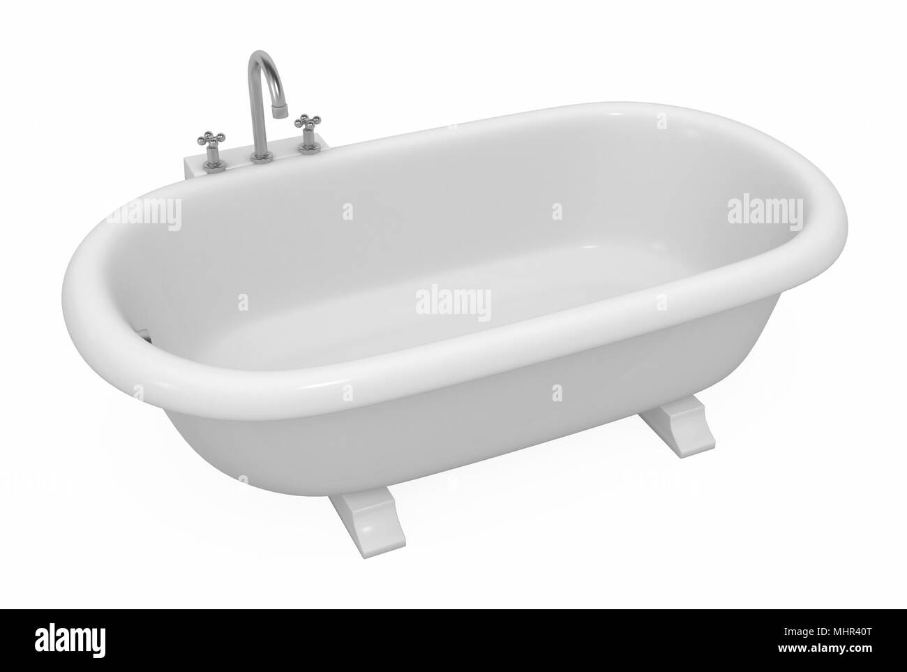 Empty bathtub 3d model, over white, isolated Stock Photo Alamy