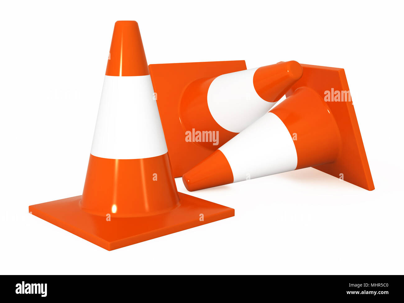 3 traffic cones hi-res stock photography and images - Alamy