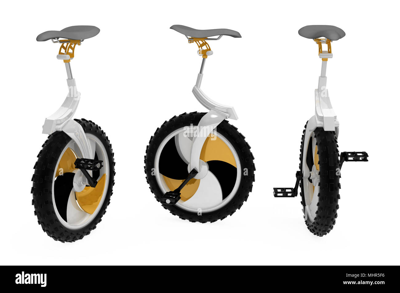 Modern 3d unicycle model, over white, isolated Stock Photo Alamy