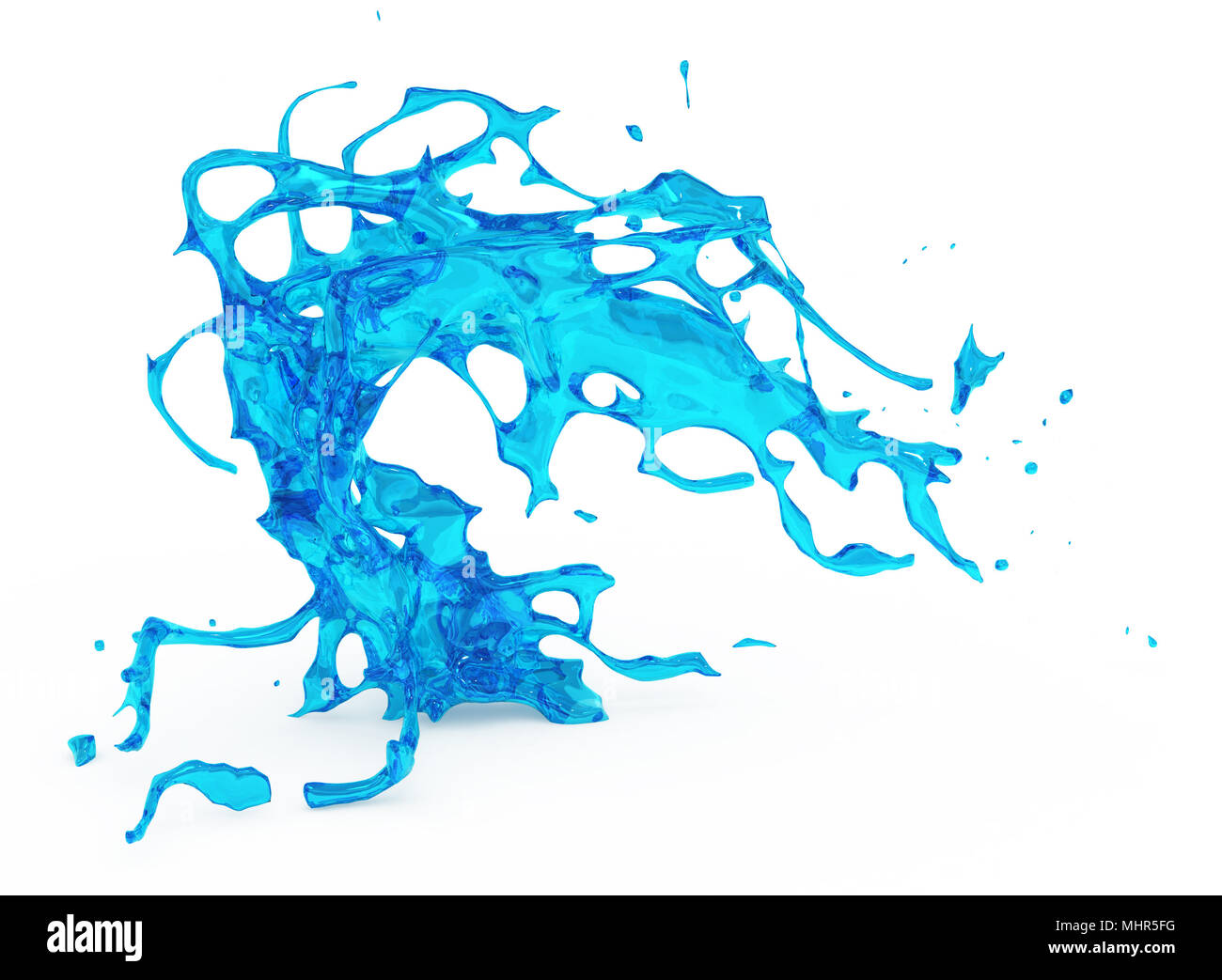 Abstract 3d water element shape, over white, isolated Stock Photo Alamy