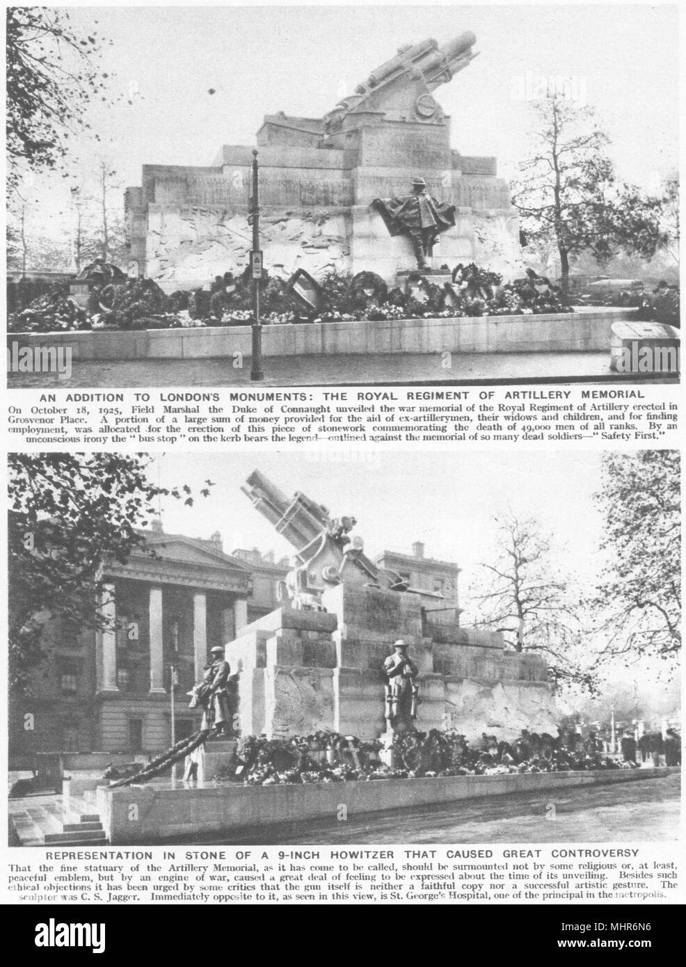 GROSVENOR PLACE. Royal Rgt artillery memorial-9 inch howitzer ...