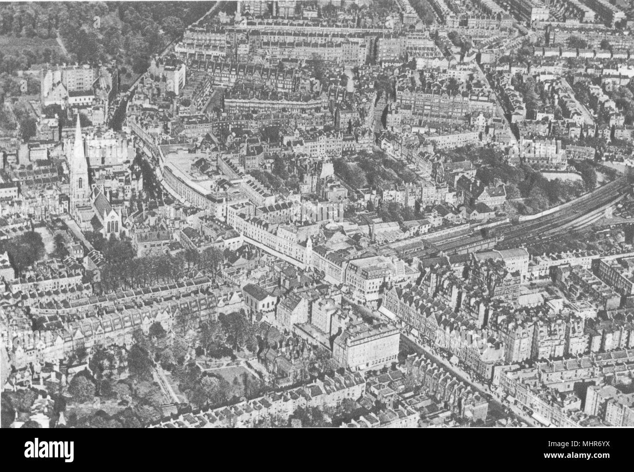KENSINGTON. from aloft, showing Inner circle & St. Mary Abbot's Church 1926 Stock Photo