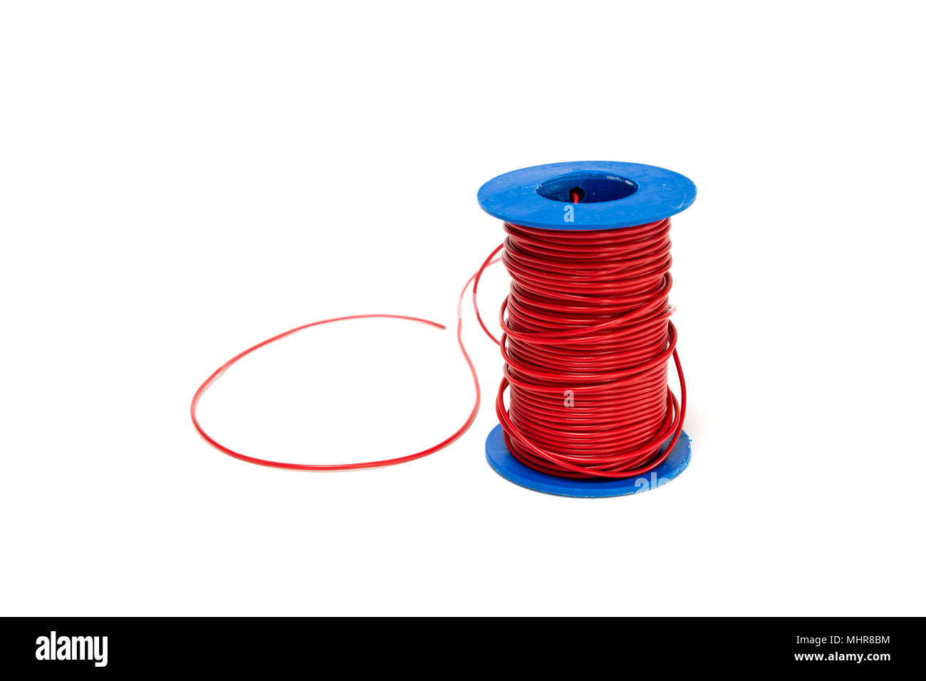 Electric Wires / Cables. Multicolored computer cable isolated on white background Stock Photo