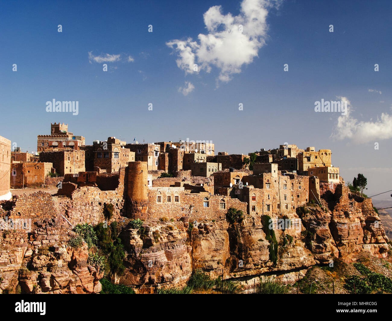 View to Shibam fortress and old city in Yemen Stock Photo