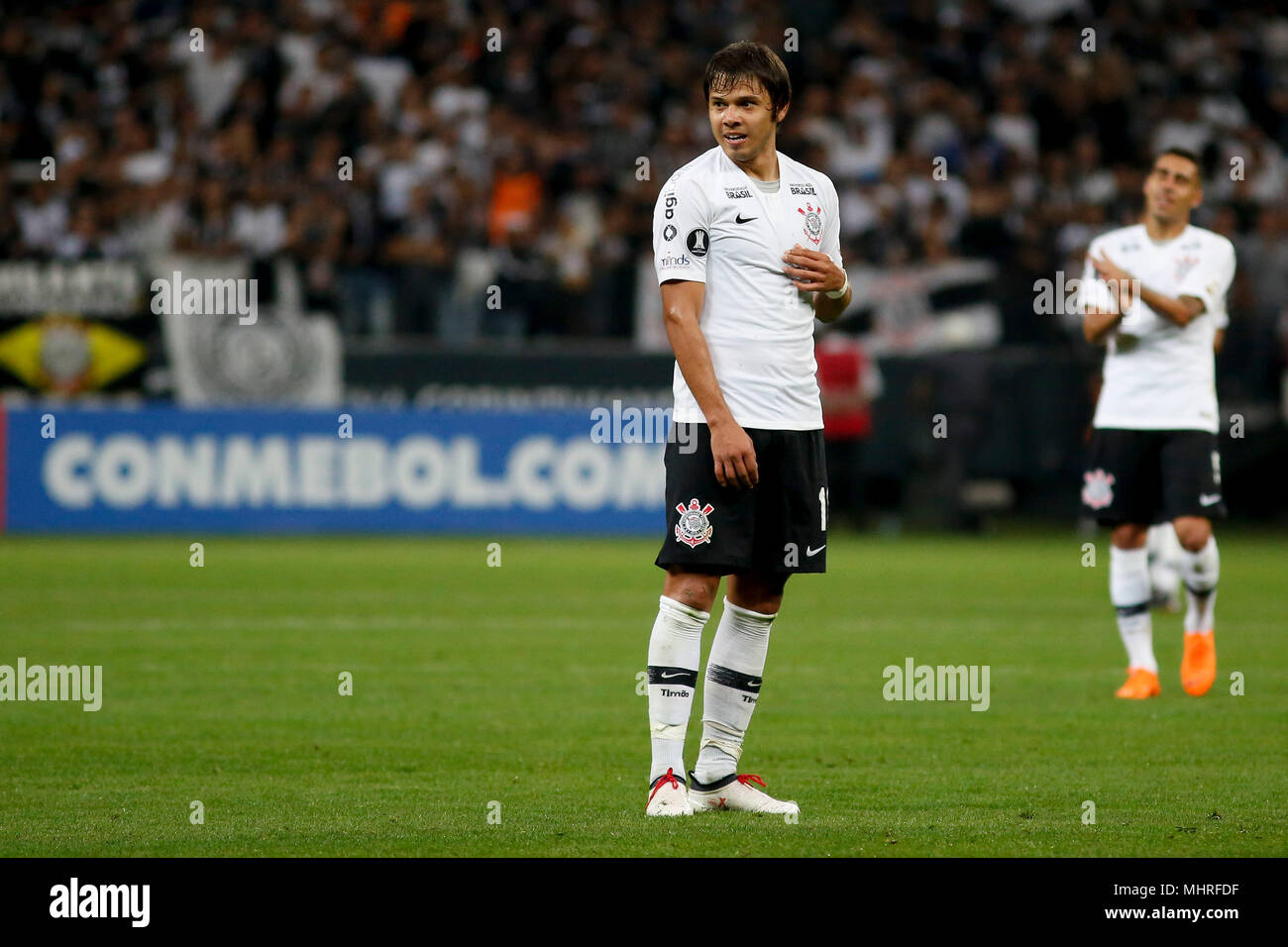 SÃO PAULO, SP - 02.05.2018: CORINTHIANS X INDEPENDIENTE - Silvio Romero do  Independiente is playing for Corinthians FC during a match between  Corinthians and Club Atlético Independiente (Argentina), which is valid for