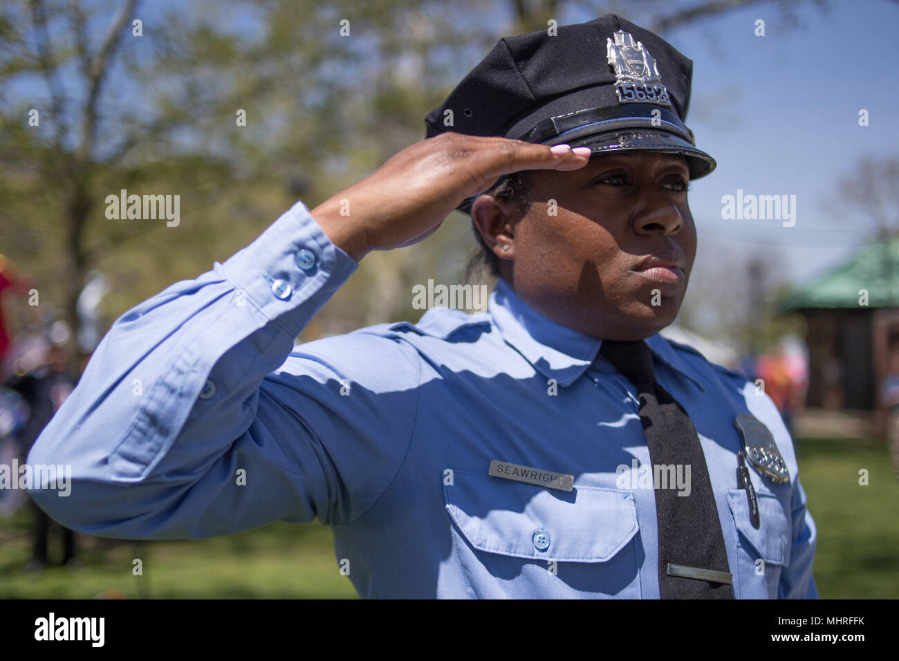 Philadelphia, USA. 2nd May 2018. Police, firefighters, friends and families of fallen first responders attend the annual Living Flame memorial service to honor those lost on duty in the city. Credit: Michael Candelori/Alamy Live News Stock Photo