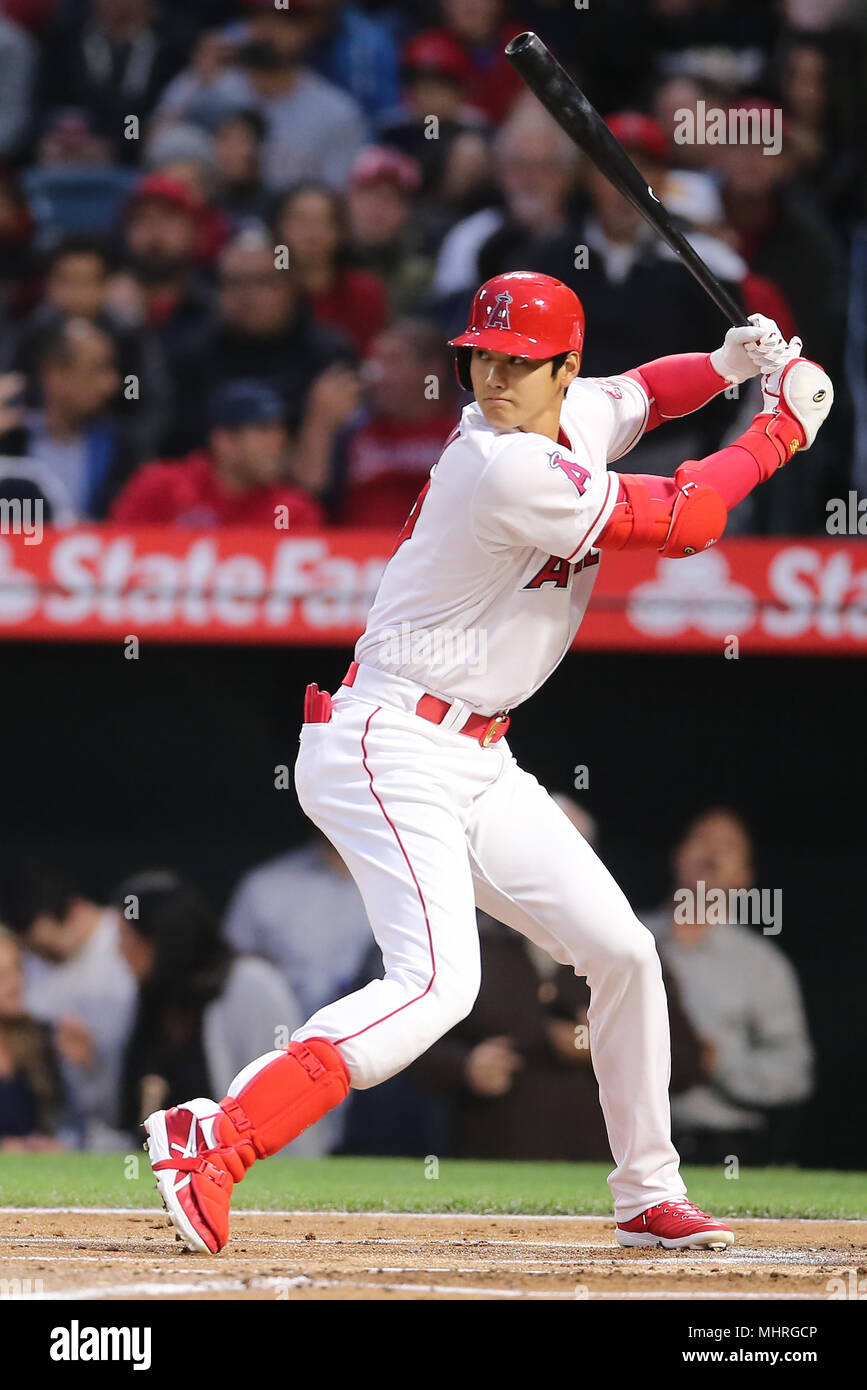 May 2, 2018: Los Angeles Angels starting pitcher Shohei Ohtani (17) bats  for the Angels in the game between the Baltimore Orioles and Los Angeles  Angels of Anaheim, Angel Stadium in Anaheim
