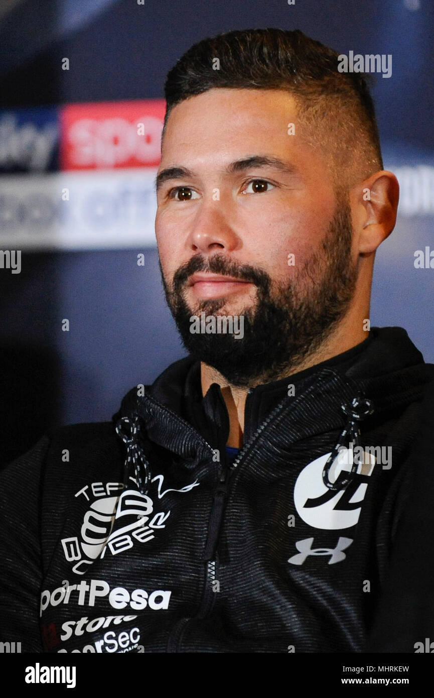 London, UK.  3 May 2018. Tony Bellew at a press conference for the Tony Bellew v David Haye heavyweight rematch at the Park Plaza hotel in Westminster.  The fight takes place at The O2, London on 5 May 2018.  Credit: Stephen Chung / Alamy Live News Stock Photo