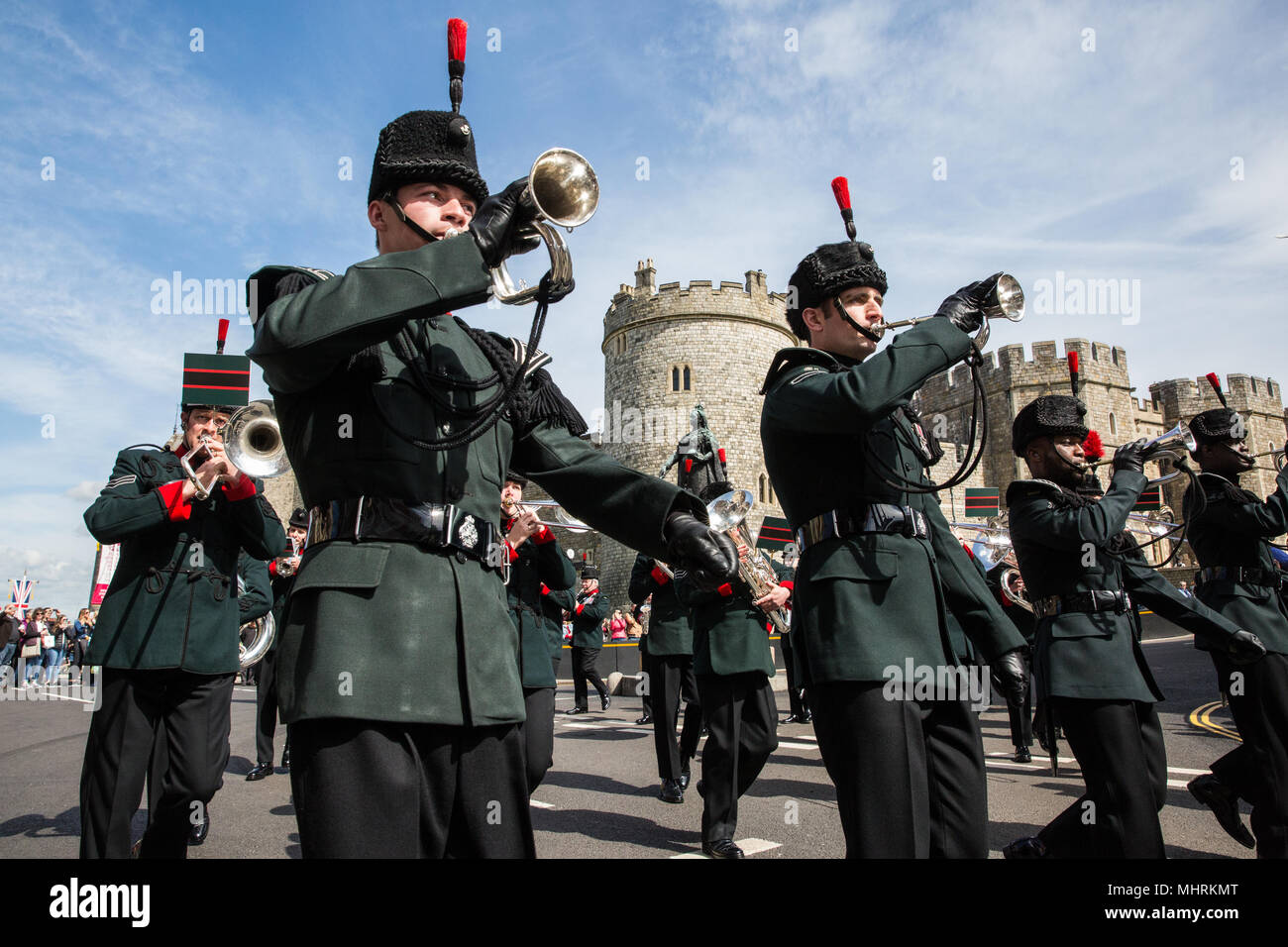 Windsor, UK. 3rd May, 2018. The Changing of the Guard ceremony by the