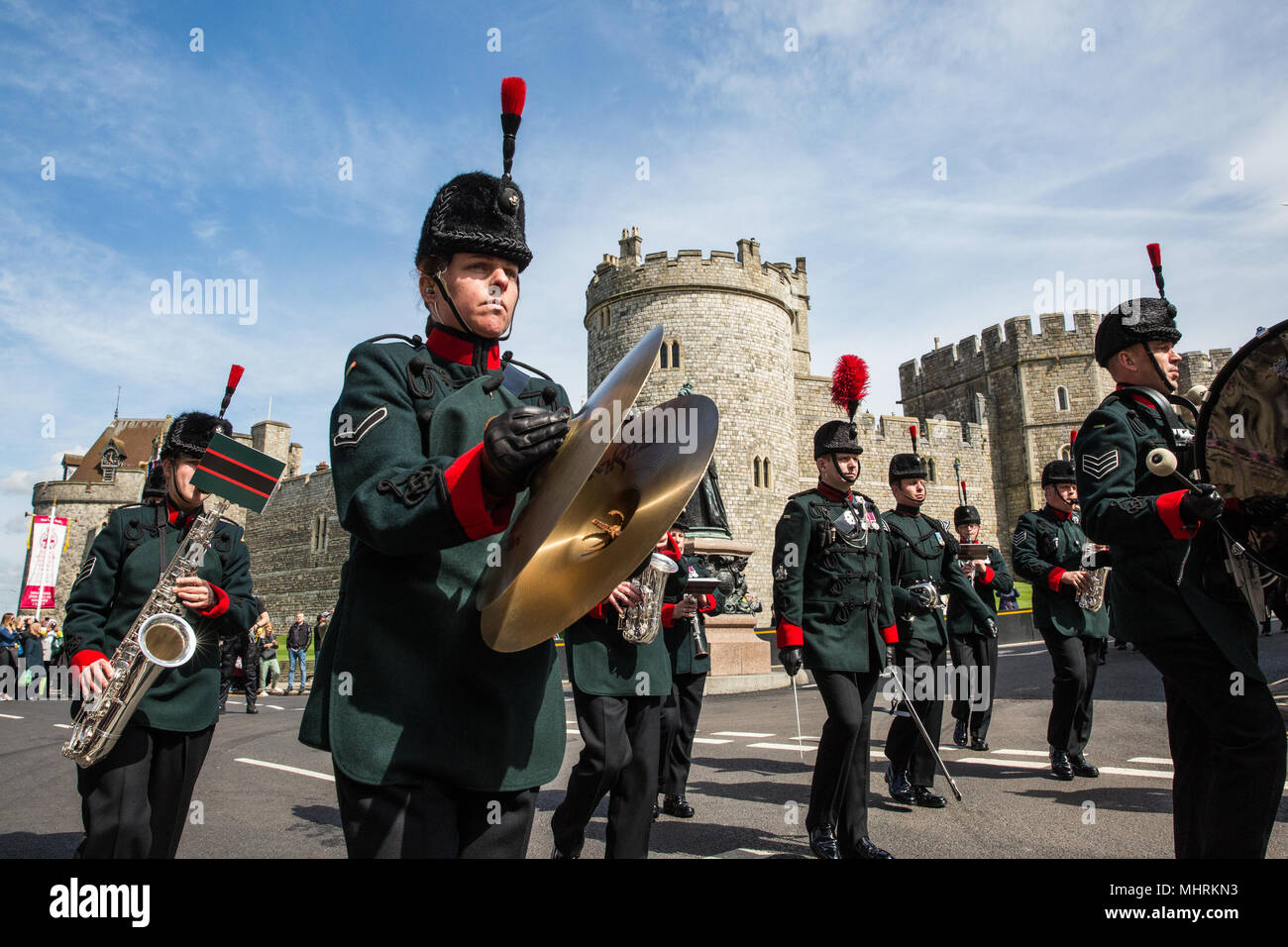 Windsor, UK. 3rd May, 2018. The Changing of the Guard ceremony by the