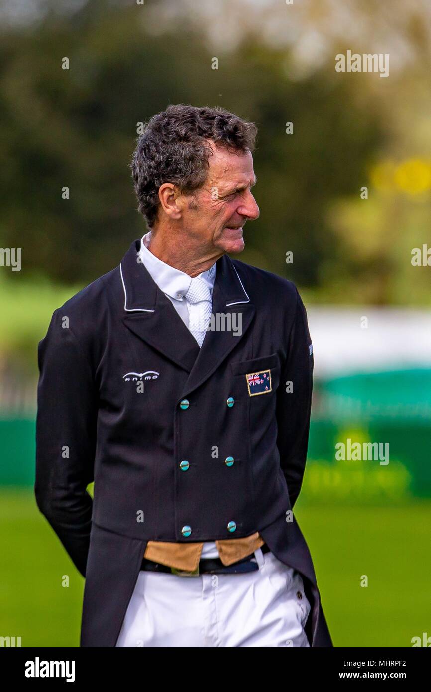 Gloucestershire, UK. 3rd May, 2018. Sir Mark Todd. Morning Dressage.Mitsubishi Badminton Horse Trials. Badminton. UK.  {03}/{05}/{2018}. Credit: Sport In Pictures/Alamy Live News Stock Photo