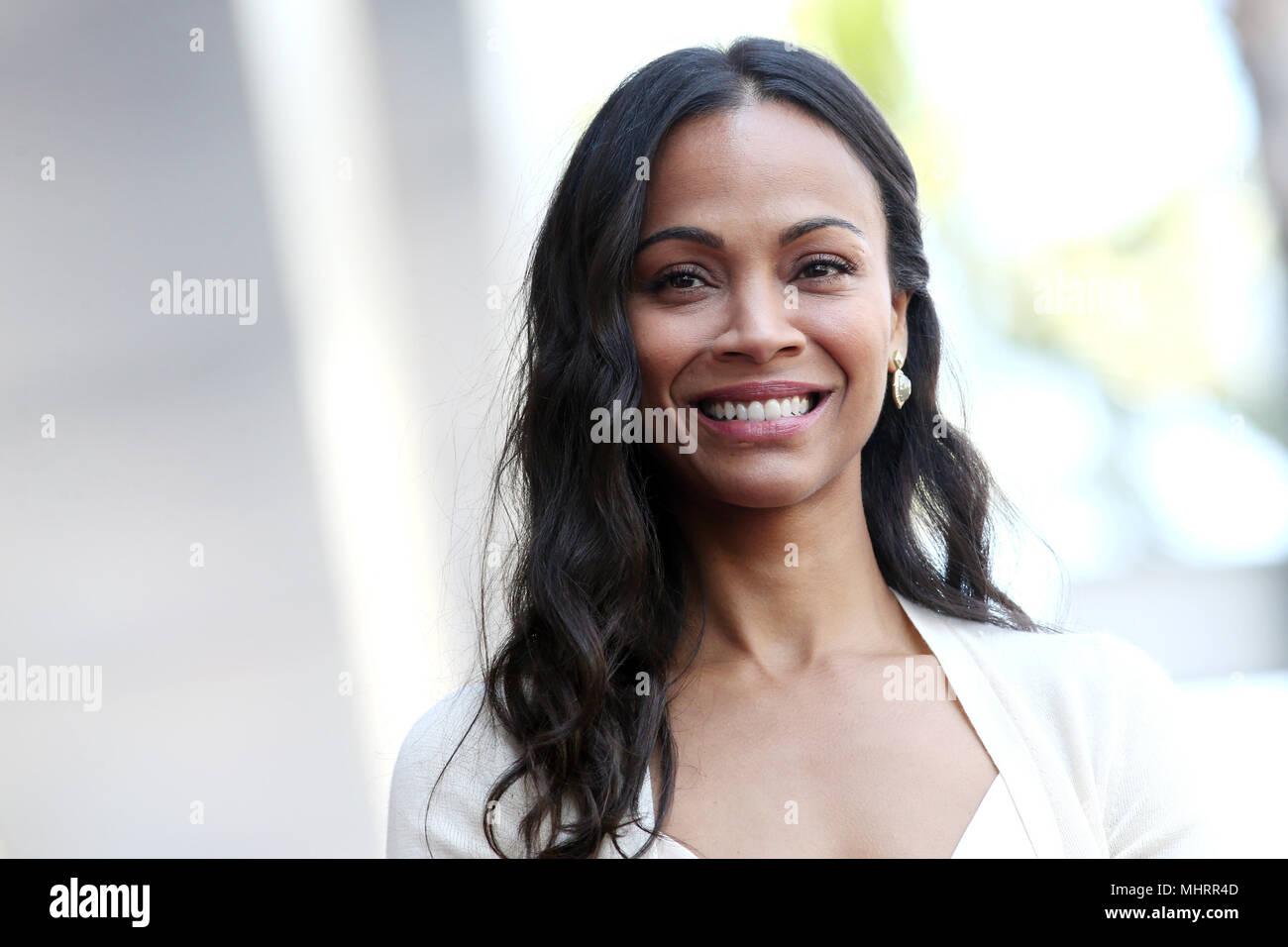 Hollywood, Ca. 3rd May, 2018. Zoe Saldana at the ceremony honoring actress Zoe Saldana with a star on Hollywood Walk Of Fame in Hollywood, California on May 3, 2018. Credit: Faye Sadou/Media Punch/Alamy Live News Stock Photo